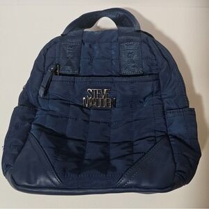 Navy Backpack Puffy Nylon Purse Adjustable Strap Steve Madden